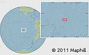 Savanna Style Location Map of the area around 21° 33' 19" S, 108° 43' 29" W, hill shading