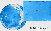 Shaded Relief Location Map of the area around 21° 33' 19" S, 108° 43' 29" W