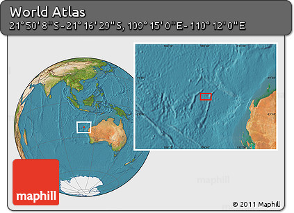 Satellite Location Map of the Area around 21° 33' 19" S, 109° 43' 29" E