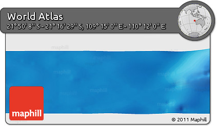 Physical Panoramic Map of the Area around 21° 33' 19" S, 109° 43' 29" E
