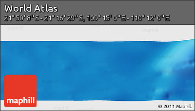 Physical Panoramic Map of the Area around 21° 33' 19" S, 109° 43' 29" E
