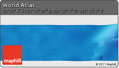 Physical Panoramic Map of the Area around 21° 33' 19" S, 109° 43' 29" E