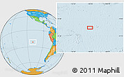 Political Location Map of the area around 21° 33' 19" S, 109° 34' 29" W