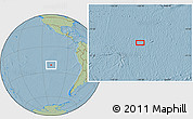 Savanna Style Location Map of the area around 21° 33' 19" S, 109° 34' 29" W, hill shading