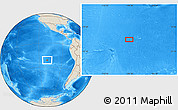 Shaded Relief Location Map of the area around 21° 33' 19" S, 109° 34' 29" W