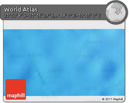 Shaded Relief 3D Map of the Area around 21° 33' 19" S, 10° 16' 30" E