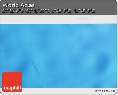 Shaded Relief 3D Map of the Area around 21° 33' 19" S, 10° 16' 30" E