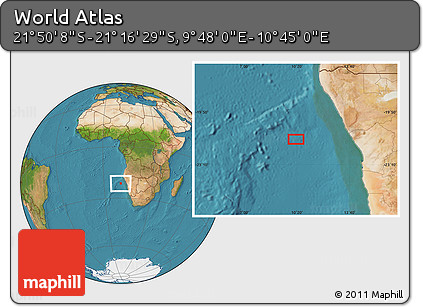 Satellite Location Map of the Area around 21° 33' 19" S, 10° 16' 30" E