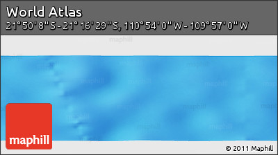 Physical Panoramic Map of the Area around 21° 33' 19" S, 110° 25' 30" W