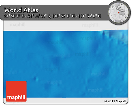 Physical 3D Map of the Area around 21° 33' 19" S, 111° 25' 30" E