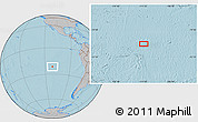 Gray Location Map of the area around 21° 33' 19" S, 111° 16' 30" W, hill shading