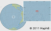 Savanna Style Location Map of the area around 21° 33' 19" S, 113° 49' 29" W, hill shading