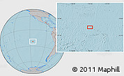 Gray Location Map of the area around 21° 33' 19" S, 114° 40' 30" W, hill shading
