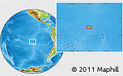 Physical Location Map of the area around 21° 33' 19" S, 114° 40' 30" W