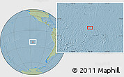 Savanna Style Location Map of the area around 21° 33' 19" S, 114° 40' 30" W, hill shading