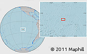 Gray Location Map of the area around 21° 33' 19" S, 115° 31' 30" W, hill shading