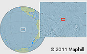 Savanna Style Location Map of the area around 21° 33' 19" S, 115° 31' 30" W, hill shading