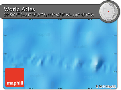 Physical Map of the Area around 21° 33' 19" S, 117° 13' 29" W
