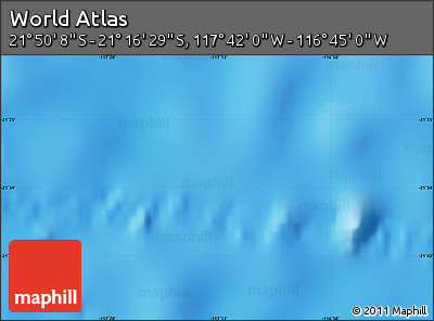 Physical Map of the Area around 21° 33' 19" S, 117° 13' 29" W
