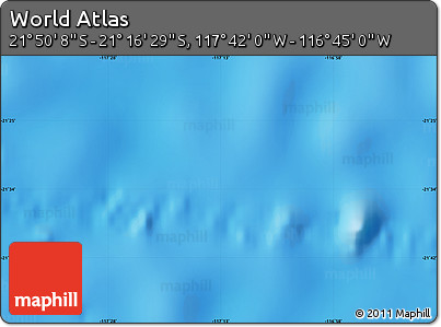 Physical Map of the Area around 21° 33' 19" S, 117° 13' 29" W