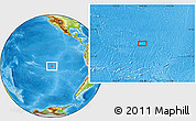 Physical Location Map of the area around 21° 33' 19" S, 118° 55' 30" W