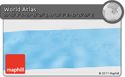 Physical Panoramic Map of the Area around 21° 33' 19" S, 11° 58' 29" E