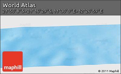 Physical Panoramic Map of the Area around 21° 33' 19" S, 11° 58' 29" E