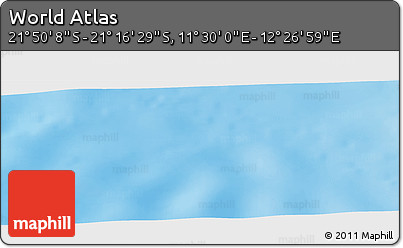 Physical Panoramic Map of the Area around 21° 33' 19" S, 11° 58' 29" E