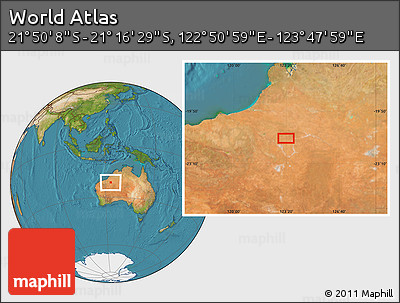 Satellite Location Map of the Area around 21° 33' 19" S, 123° 19' 29" E