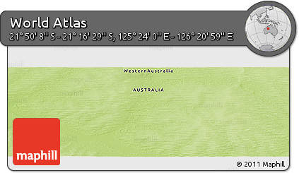 Physical Panoramic Map of the Area around 21° 33' 19" S, 125° 52' 30" E