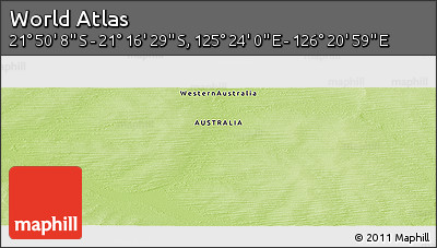 Physical Panoramic Map of the Area around 21° 33' 19" S, 125° 52' 30" E