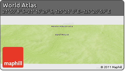Physical Panoramic Map of the Area around 21° 33' 19" S, 125° 52' 30" E
