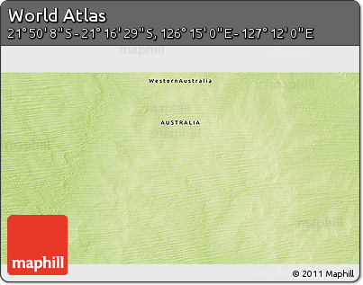 Physical 3D Map of the Area around 21° 33' 19" S, 126° 43' 29" E