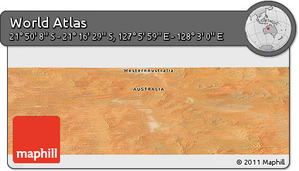 Satellite Panoramic Map of the Area around 21° 33' 19" S, 127° 34' 30" E