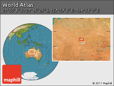 Satellite Location Map of the Area around 21° 33' 19" S, 128° 25' 30" E