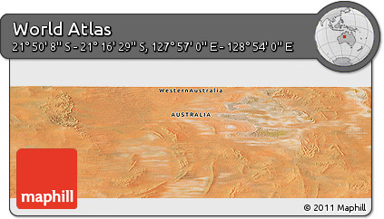 Satellite Panoramic Map of the Area around 21° 33' 19" S, 128° 25' 30" E