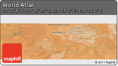 Satellite Panoramic Map of the Area around 21° 33' 19" S, 128° 25' 30" E