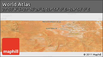 Satellite Panoramic Map of the Area around 21° 33' 19" S, 128° 25' 30" E