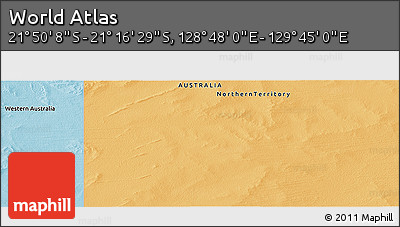 Political Panoramic Map of the Area around 21° 33' 19" S, 129° 16' 30" E