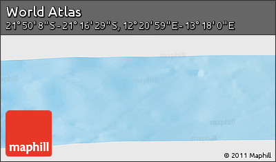 Physical Panoramic Map of the Area around 21° 33' 19" S, 12° 49' 29" E