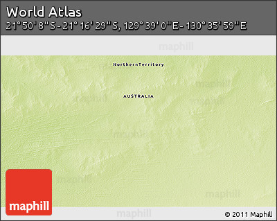 Physical 3D Map of the Area around 21° 33' 19" S, 130° 7' 30" E