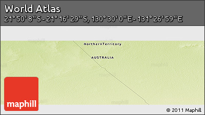 Physical Panoramic Map of the Area around 21° 33' 19" S, 130° 58' 29" E