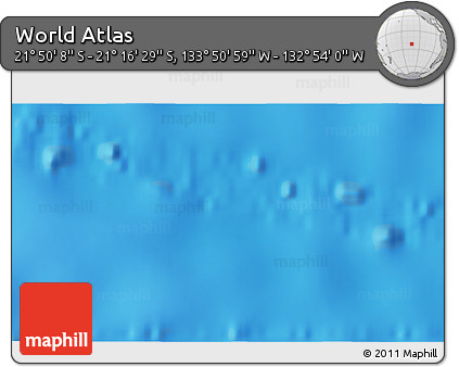 Shaded Relief 3D Map of the Area around 21° 33' 19" S, 133° 22' 30" W