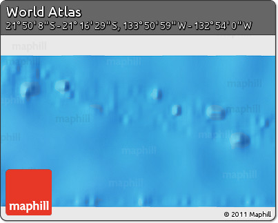 Shaded Relief 3D Map of the Area around 21° 33' 19" S, 133° 22' 30" W