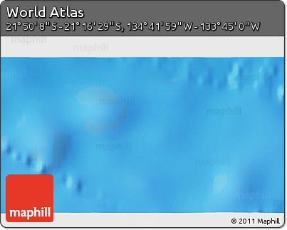 Shaded Relief 3D Map of the Area around 21° 33' 19" S, 134° 13' 29" W