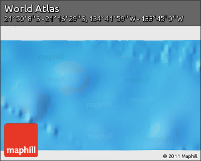 Shaded Relief 3D Map of the Area around 21° 33' 19" S, 134° 13' 29" W