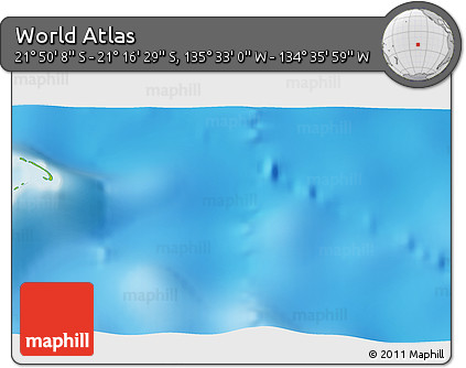 Physical 3D Map of the Area around 21° 33' 19" S, 135° 4' 29" W