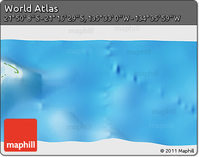 Physical 3D Map of the Area around 21° 33' 19" S, 135° 4' 29" W