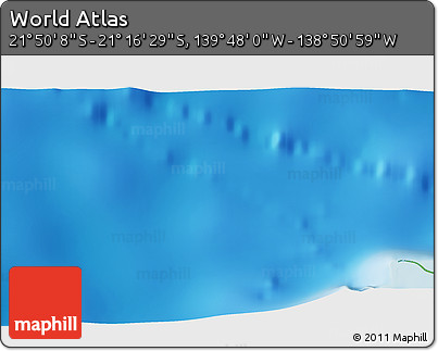 Physical 3D Map of the Area around 21° 33' 19" S, 139° 19' 29" W
