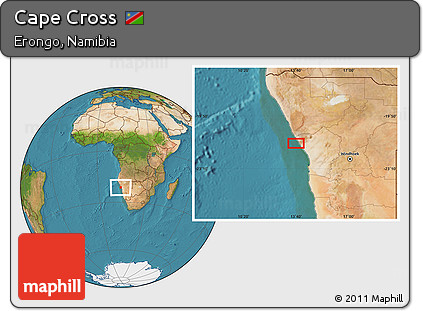 Satellite Location Map of Cape Cross
